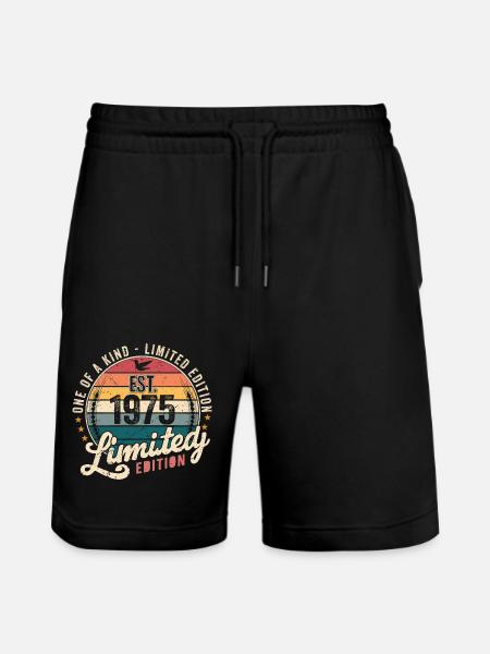 Birthday Gift 1975 Vintage 1975 Retro 1975 - Stanley/Stella Trainer Unisex Organic Jogging Shorts - black