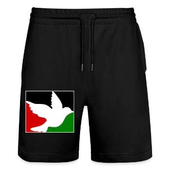 Free palestine - Stanley/Stella Trainer Unisex Organic Jogging Shorts - black - Front - Nik (191cm) & Marisol (170cm)
