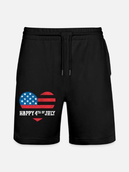 Frohen 4. Juli - Stanley/Stella Unisex Bio Joggingshorts Trainer  - Schwarz