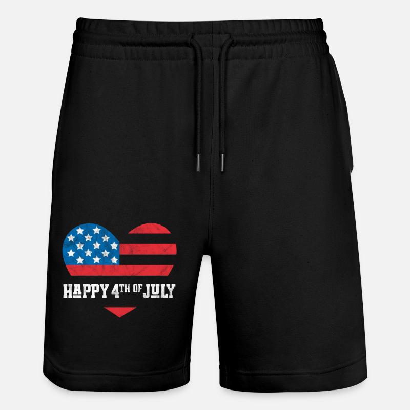 Frohen 4. Juli - Stanley/Stella Unisex Bio Joggingshorts Trainer  - Schwarz