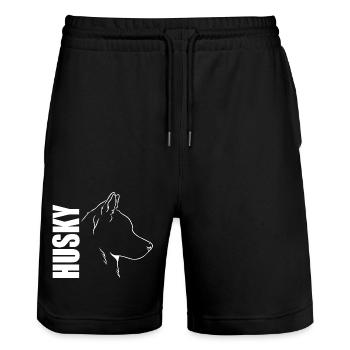Husky Profil Chiens Chien Wilsigns - Short de jogging bio TRAINER Stanley/Stella unisexe - noir - Devant - Nik (191cm) & Marisol (170cm)