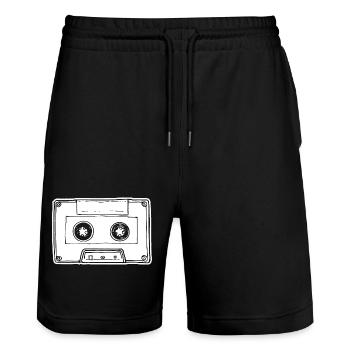 Cassette de musique Cassette audio - Short de jogging bio TRAINER Stanley/Stella unisexe - noir - Devant - Nik (191cm) & Marisol (170cm)