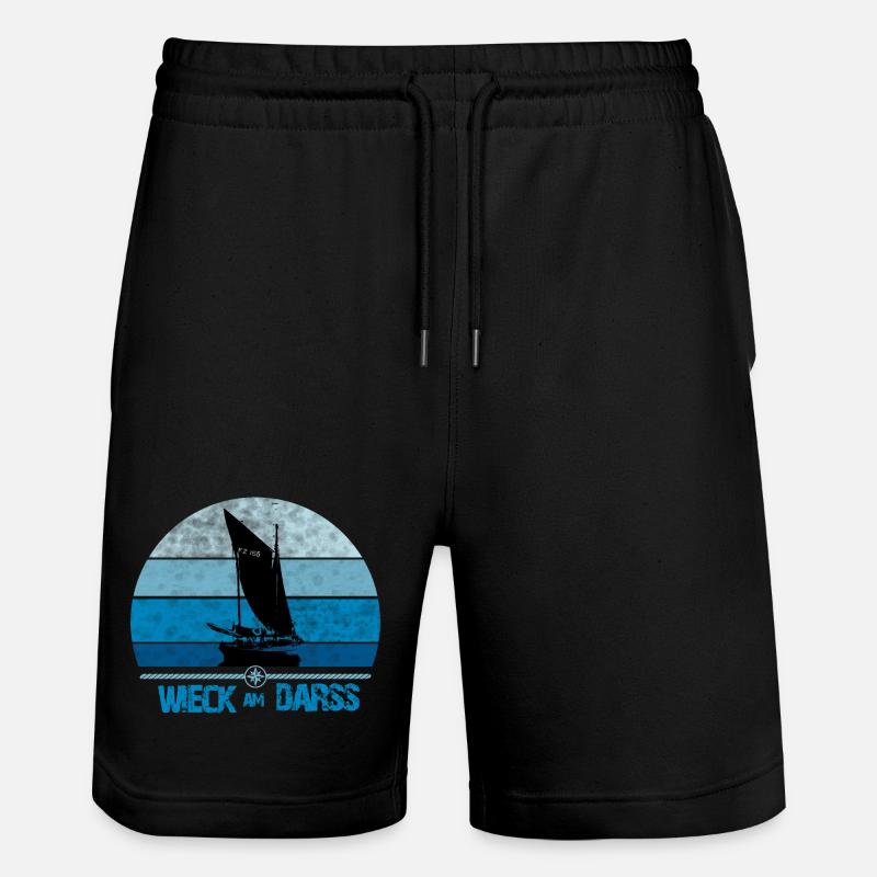Wieck am Darss mit Zeesboot - Stanley/Stella Unisex Bio Joggingshorts Trainer - Schwarz