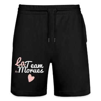 Das Team von Monues Rose - Stanley/Stella Unisex Bio Joggingshorts Trainer  - Schwarz - Vorne - Nik (191cm) & Marisol (170cm)