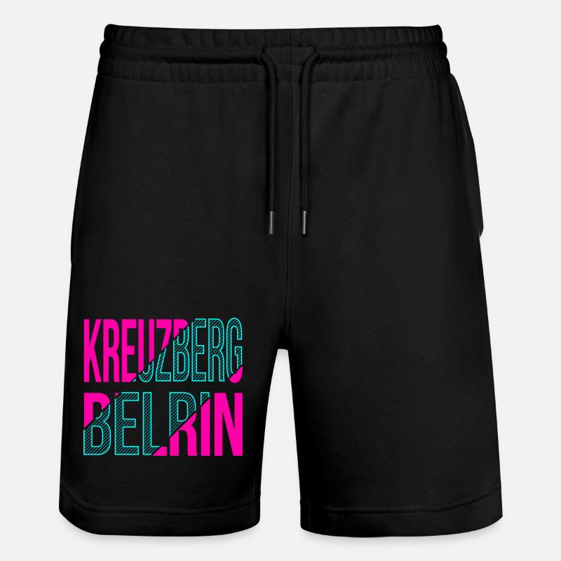 Kreuzberg Berlin Design - Ekologiczne spodenki dresowe typu unisex Stanley/Stella Trainer - czarny