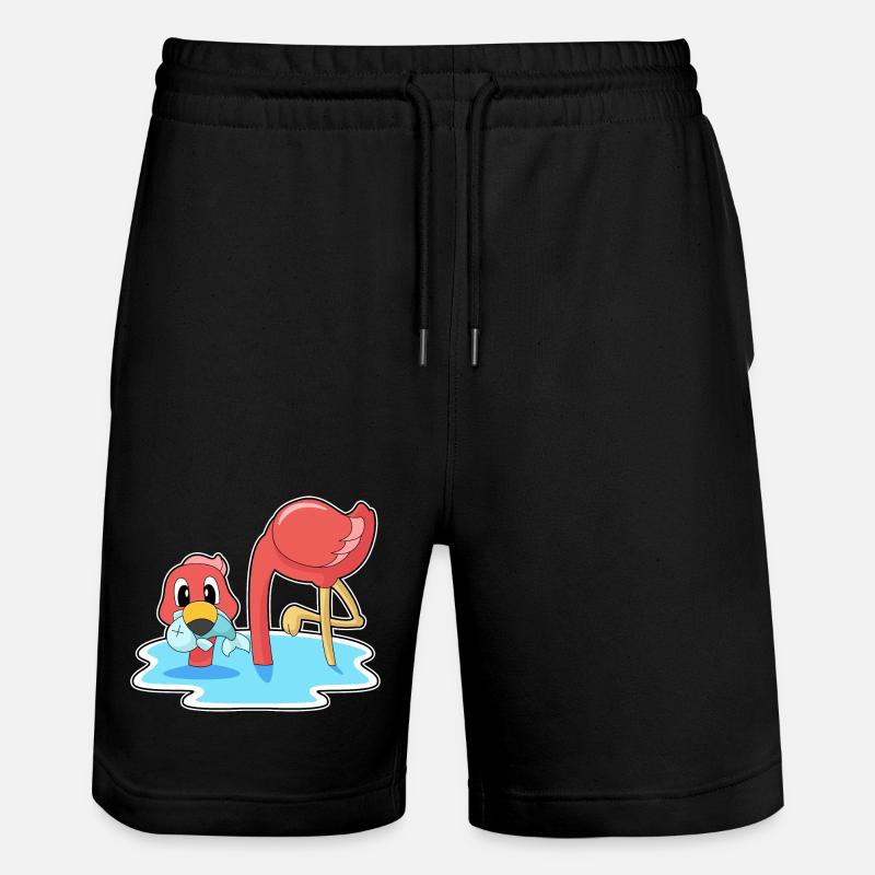 Flamingo Fish - Stanley/Stella Trainer Unisex Organic Jogging Shorts - black