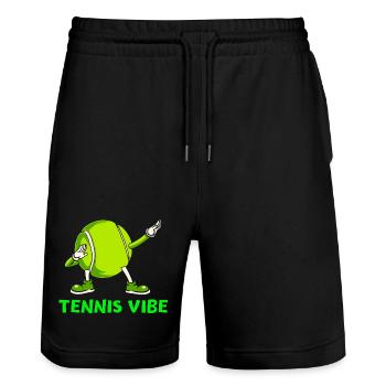 tennis, balle de tennis, fan de tennis - Short de jogging bio TRAINER Stanley/Stella unisexe - noir - Devant - Nik (191cm) & Marisol (170cm)