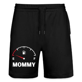 Mama Papa Baby Match T-Shirt - Stanley/Stella Unisex Bio Joggingshorts Trainer  - Schwarz - Vorne - Nik (191cm) & Marisol (170cm)