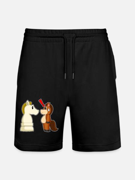 Pferd Schachfigur Springer Schach - Stanley/Stella Unisex Bio Joggingshorts Trainer  - Schwarz