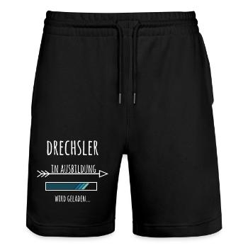 Drechsler Handwerker Ausbildung Geschenk - Stanley/Stella Unisex Bio Joggingshorts Trainer  - Schwarz - Vorne - Nik (191cm) & Marisol (170cm)
