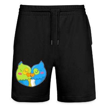 Amour de perroquet - Short de jogging bio TRAINER Stanley/Stella unisexe - noir - Devant - Nik (191cm) & Marisol (170cm)