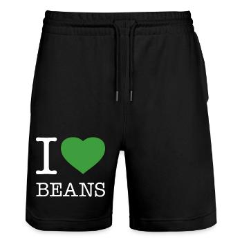 J’AIME LES HARICOTS Bohnen - Short de jogging bio TRAINER Stanley/Stella unisexe - noir - Devant - Nik (191cm) & Marisol (170cm)