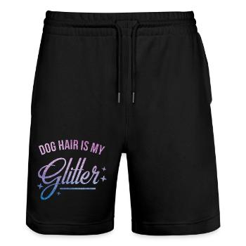 Les poils de chien sont mes paillettes - Short de jogging bio TRAINER Stanley/Stella unisexe - noir - Devant - Nik (191cm) & Marisol (170cm)