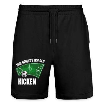 Mir reichts, ich geh Kicken - Stanley/Stella Unisex Bio Joggingshorts Trainer  - Schwarz - Vorne - Nik (191cm) & Marisol (170cm)