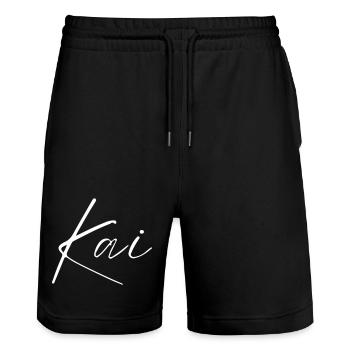 Kai Name T-Shirt Geschenk Für Männer - Stanley/Stella Unisex Bio Joggingshorts Trainer  - Schwarz - Vorne - Nik (191cm) & Marisol (170cm)