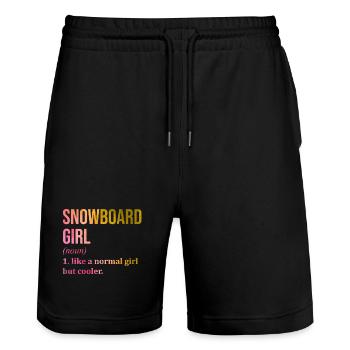 Snowboarden - Stanley/Stella Unisex Bio Joggingshorts Trainer  - Schwarz - Vorne - Nik (191cm) & Marisol (170cm)