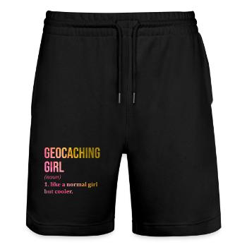 Geocache - Stanley/Stella Unisex Bio Joggingshorts Trainer  - Schwarz - Vorne - Nik (191cm) & Marisol (170cm)