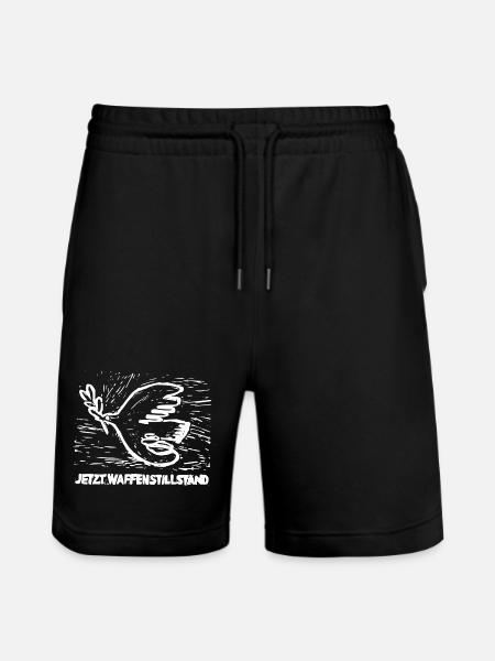 Dove of Peace - Armistice Now - Stanley/Stella Trainer Unisex Organic Jogging Shorts - black