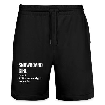 Snowboard - Stanley/Stella Unisex Bio Joggingshorts Trainer  - Schwarz - Vorne - Nik (191cm) & Marisol (170cm)