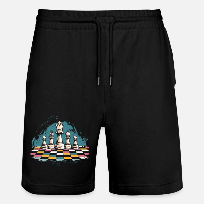 Graphismes d’échecs - Short de jogging bio TRAINER Stanley/Stella unisexe - noir