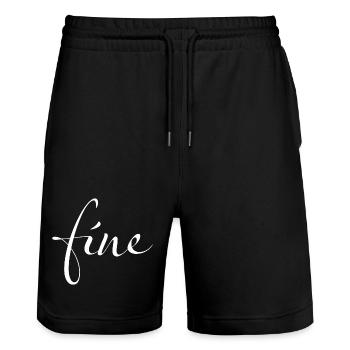 Fine – Votre déclaration pour de super bonnes journées - Short de jogging bio TRAINER Stanley/Stella unisexe - noir - Devant - Nik (191cm) & Marisol (170cm)