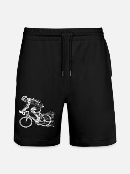 Cyclist Sketch - Stanley/Stella Trainer Unisex Organic Jogging Shorts - black