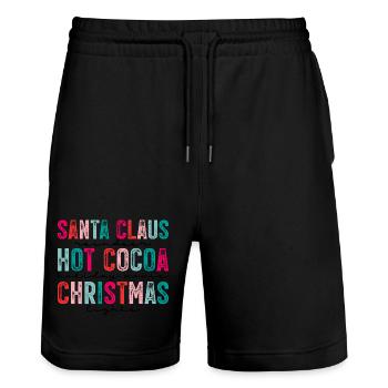 Santa Claus Heiße Schokolade Weihnachten - Stanley/Stella Unisex Bio Joggingshorts Trainer  - Schwarz - Vorne - Nik (191cm) & Marisol (170cm)