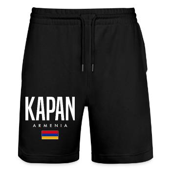 Kapan, Arménie - Short de jogging bio TRAINER Stanley/Stella unisexe - noir - Devant - Nik (191cm) & Marisol (170cm)