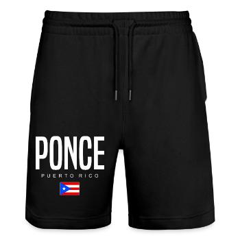Ponce Porto Rico Portoricain - Short de jogging bio TRAINER Stanley/Stella unisexe - noir - Devant - Nik (191cm) & Marisol (170cm)