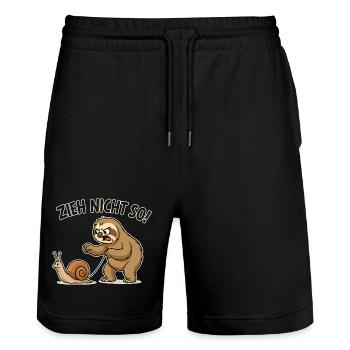 Don't pull so sloth - Stanley/Stella Trainer Unisex Organic Jogging Shorts - black - Front - Nik (191cm) & Marisol (170cm)
