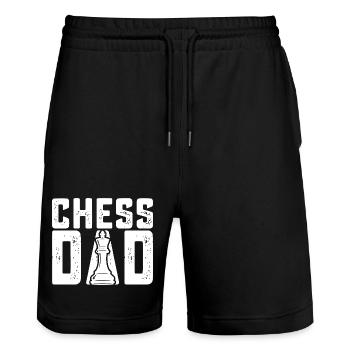 Chess Dad Design Chess Father - Short de jogging bio TRAINER Stanley/Stella unisexe - noir - Devant - Nik (191cm) & Marisol (170cm)