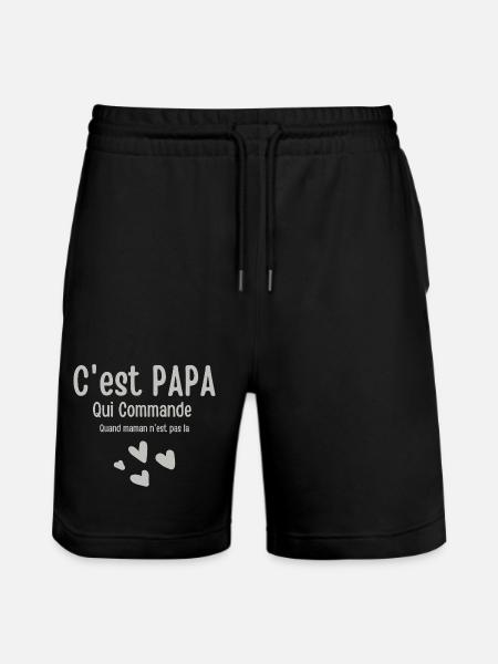 Het is papa die bestelt als mama afwezig is - Stanley/Stella uniseks bio-joggingshorts Mover  - zwart