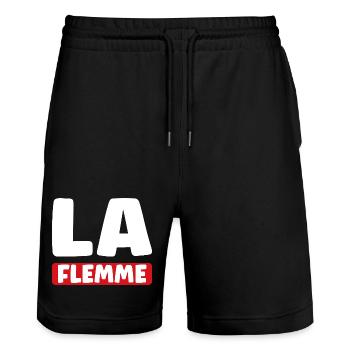 Faul - Stanley/Stella Unisex Bio Joggingshorts Trainer  - Schwarz - Vorne - Nik (191cm) & Marisol (170cm)