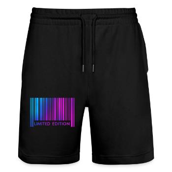 LIMITED EDITION - Stanley/Stella Trainer Unisex Organic Jogging Shorts - black - Front - Nik (191cm) & Marisol (170cm)