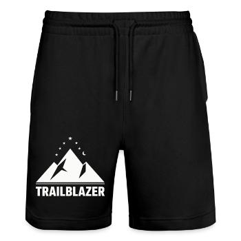 Trailblazer Mountain Night Camping Hiking - Stanley/Stella Trainer Unisex Organic Jogging Shorts - black - Front - Nik (191cm) & Marisol (170cm)