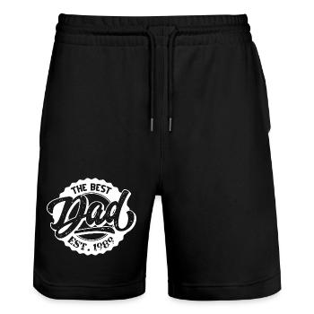The Best Dad EST 1989 - Stanley/Stella Unisex Bio Joggingshorts Trainer  - Schwarz - Vorne - Nik (191cm) & Marisol (170cm)