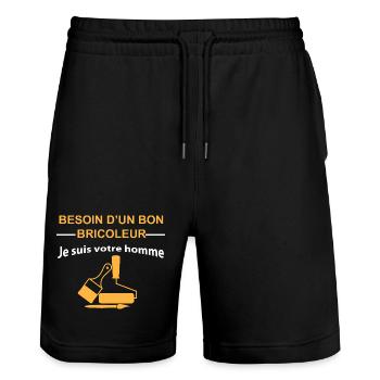 Handyman Man: I'm Your Man - Stanley/Stella Trainer Unisex Organic Jogging Shorts - black - Front - Nik (191cm) & Marisol (170cm)