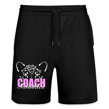 Twinkles Coaches T-Shirt  - Stanley/Stella Unisex Bio Joggingshorts Trainer  - Schwarz - Vorne - Nik (191cm) & Marisol (170cm)
