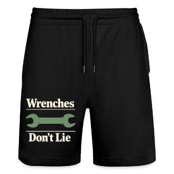 Tractor Mechanic Diesel Repair Tech - Stanley/Stella Trainer Unisex Organic Jogging Shorts - black - Front - Nik (191cm) & Marisol (170cm)