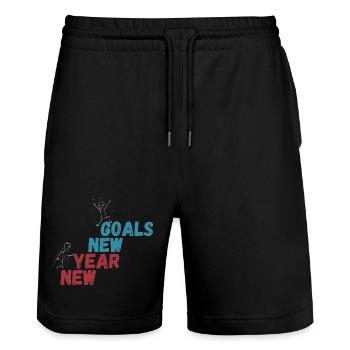 Lustiges neues Jahr Neue Ziele Motivation Vorsatz Gif - Stanley/Stella Unisex Bio Joggingshorts Trainer  - Schwarz - Vorne - Nik (191cm) & Marisol (170cm)