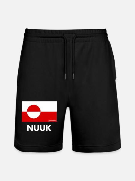 Grönlannin lippu - Nuuk - Grönland - Tanska - Stanley/Stella Trainer unisex luomu-collegeshortsit - musta