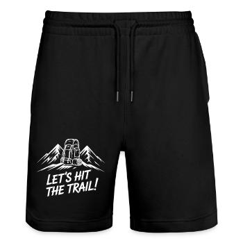 Trail-Abenteuer: Bergwandern - Stanley/Stella Unisex Bio Joggingshorts Trainer  - Schwarz - Vorne - Nik (191cm) & Marisol (170cm)