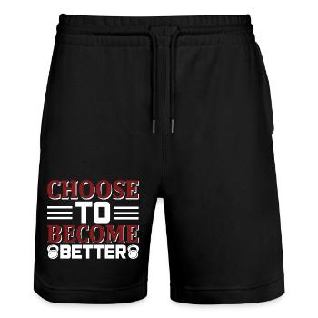Choose become better - Stanley/Stella Unisex Bio Joggingshorts Trainer  - Schwarz - Vorne - Nik (191cm) & Marisol (170cm)