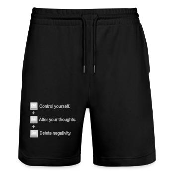 Contrôle Alt, Supprimer Santé mentale Positivité - Short de jogging bio TRAINER Stanley/Stella unisexe - noir - Devant - Nik (191cm) & Marisol (170cm)