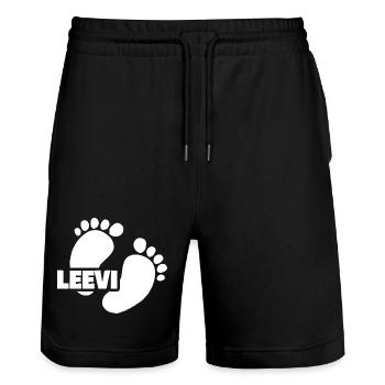 Baby Leevi - Stanley/Stella Unisex Bio Joggingshorts Trainer  - Schwarz - Vorne - Nik (191cm) & Marisol (170cm)