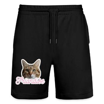 Missty friandise - Short de jogging bio TRAINER Stanley/Stella unisexe - noir - Devant - Nik (191cm) & Marisol (170cm)