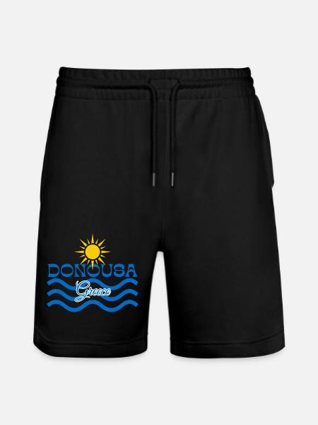 Donousa Greece Sun Waves - Stanley/Stella Trainer Unisex Organic Jogging Shorts - black