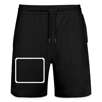 Boîte de texte 8 bits de trame de pixels - Short de jogging bio TRAINER Stanley/Stella unisexe - noir - Devant - Nik (191cm) & Marisol (170cm)