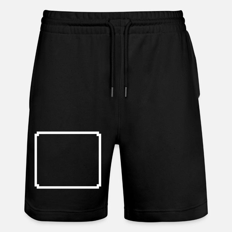 Pixel Rahmen 8-Bit Textfeld - Stanley/Stella Unisex Bio Joggingshorts Trainer  - Schwarz