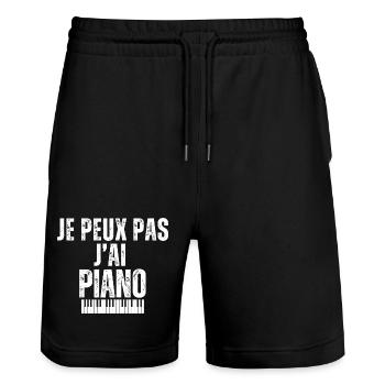 I Can't I Have Piano – Musical Humor - Stanley/Stella Trainer Unisex Organic Jogging Shorts - black - Front - Nik (191cm) & Marisol (170cm)